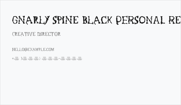 Gnarly Spine Black PERSONAL Regular Business Card