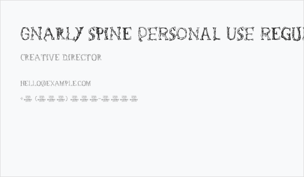 Gnarly Spine PERSONAL USE Regular Business Card