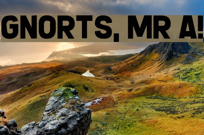Gnorts, Mr A! Font examples