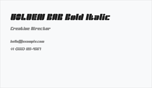 GOLDEN BAR Bold Italic Business Card
