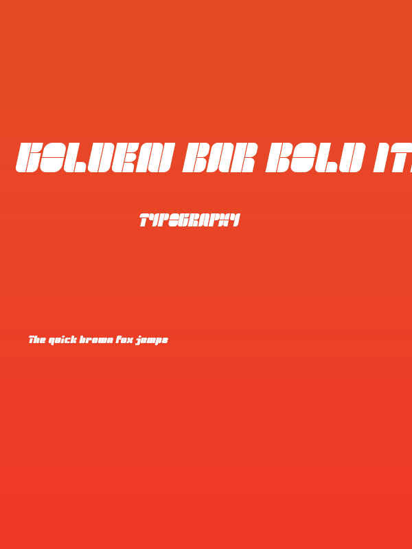 GOLDEN BAR Bold Italic Poster