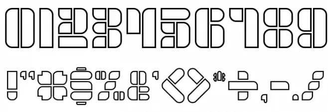 GOLDEN BAR-Hollow Font OTHER CHARS