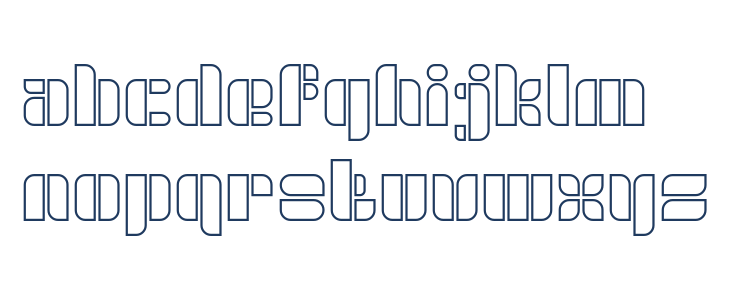 GOLDEN BAR-Hollow Lowercase