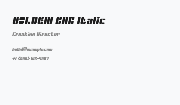 GOLDEN BAR Italic Business Card
