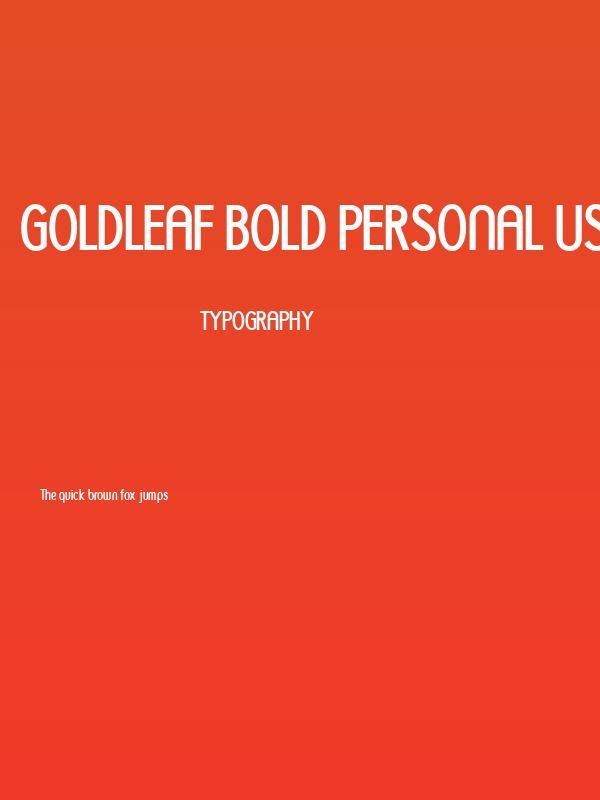 GOLDLEAF BOLD PERSONAL USE Bold Poster