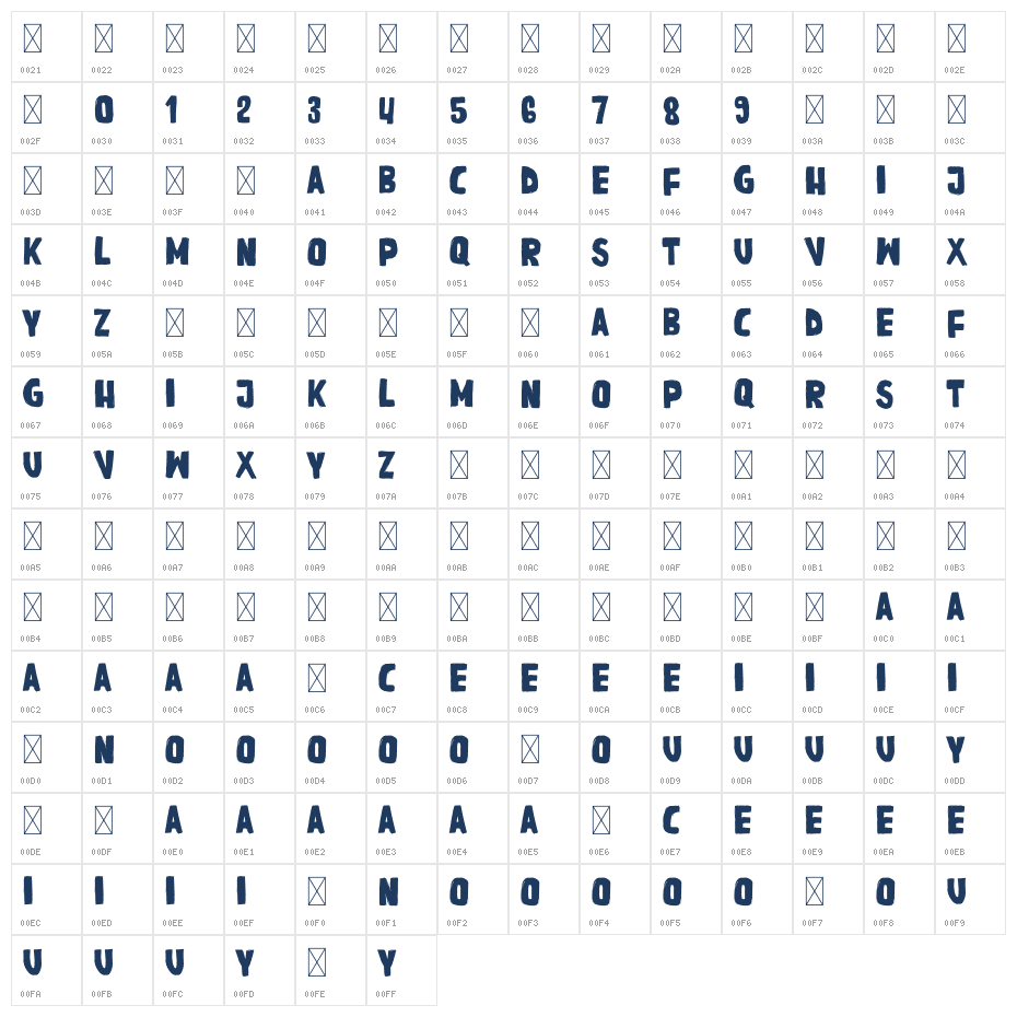 GOOD MOVE Character Map