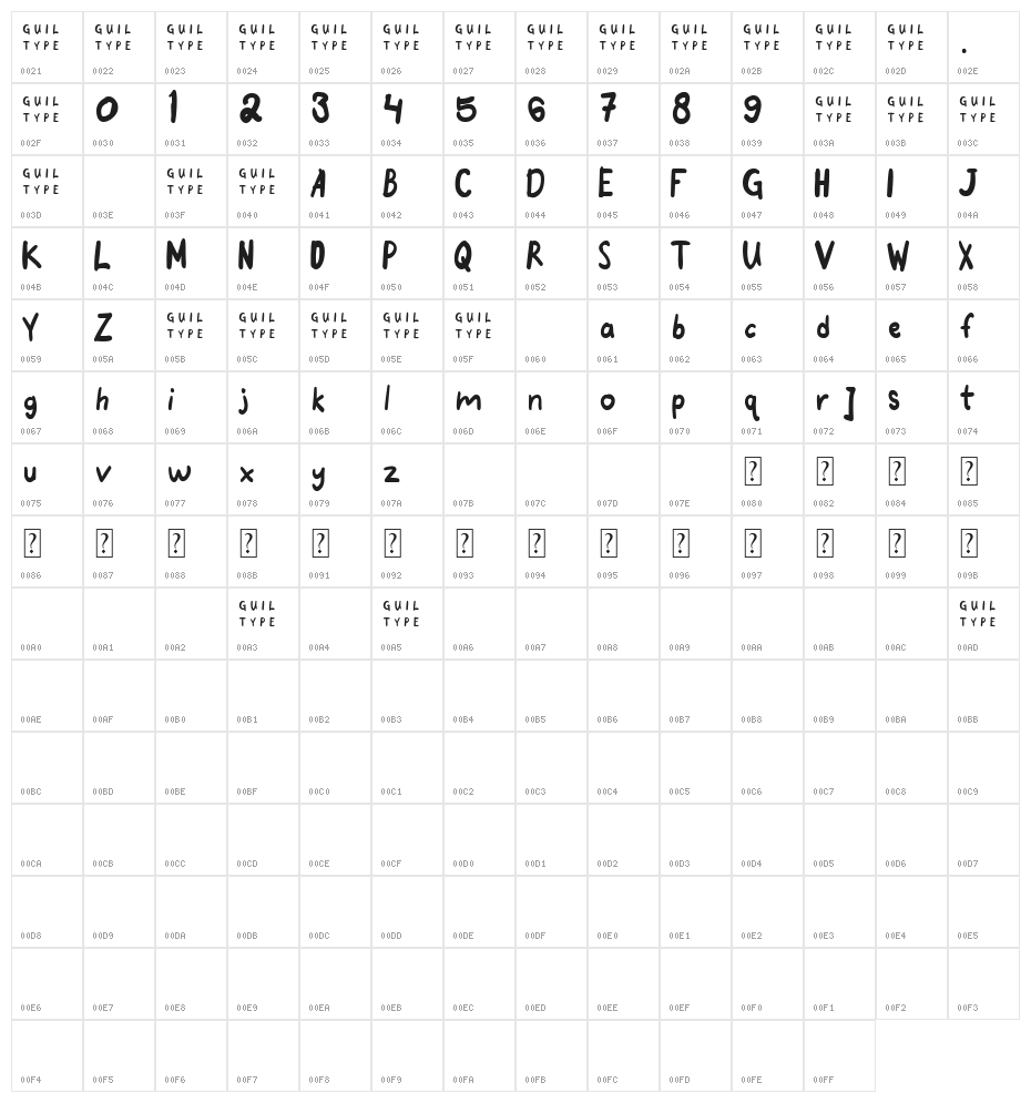 GOODMORNINGPURPLE-free Character Map