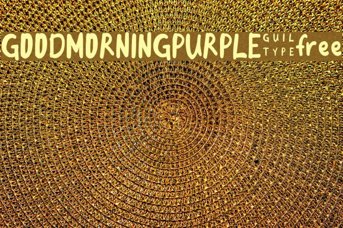 GOODMORNINGPURPLE-free Font examples