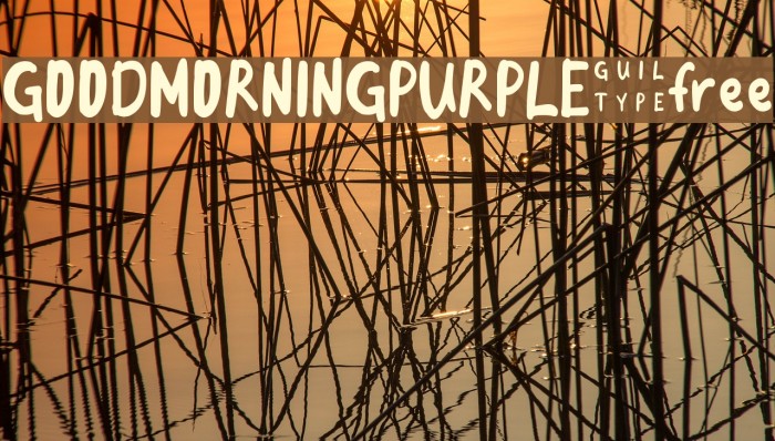 GOODMORNINGPURPLE-free Font examples