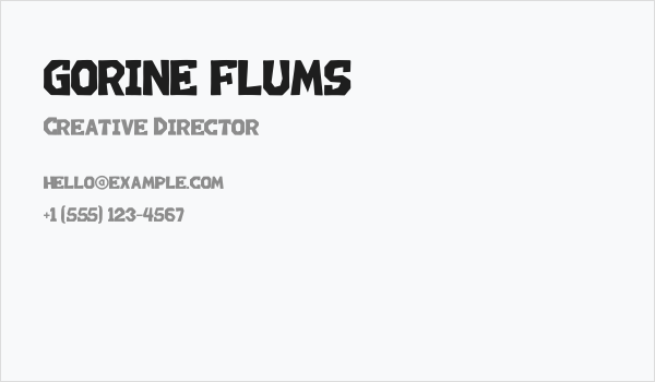 GORINE FLUMS Business Card