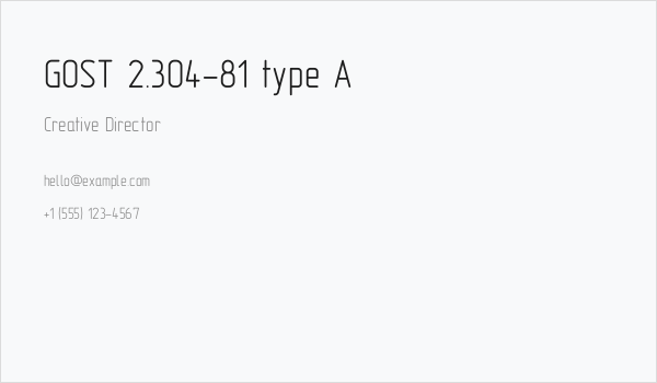 GOST 2.304-81 type A Business Card