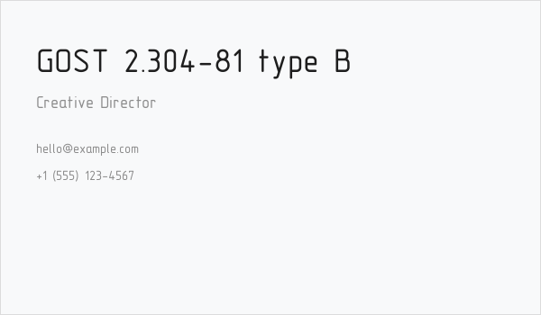 GOST 2.304-81 type B Business Card