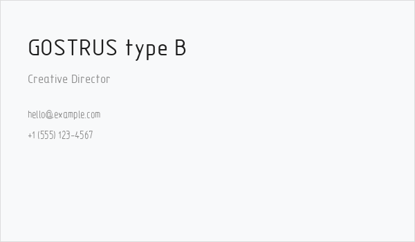 GOSTRUS type B Business Card