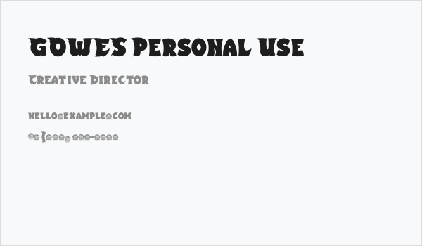 GOWES Personal Use Business Card