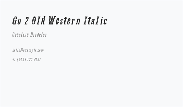 Go 2 Old Western Italic Business Card