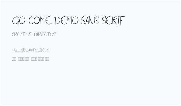 Go Come Demo Sans Serif Business Card