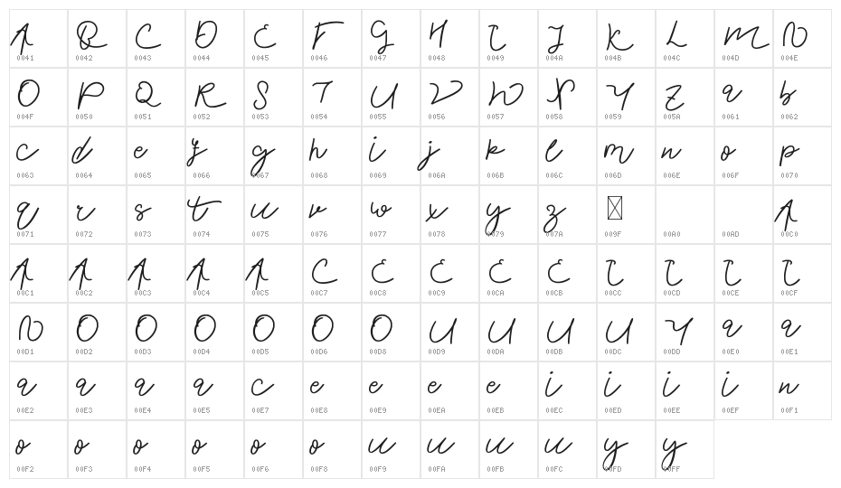 Go Come Demo Character Map