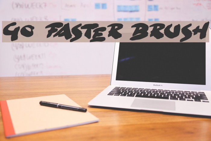 Go Faster Brush Font examples