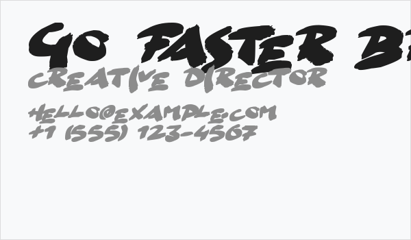 Go Faster Brush Business Card