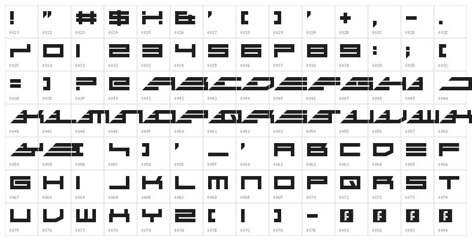 Go Faster Regular Character Map