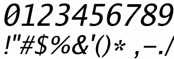 Go Italic Font OTHER CHARS