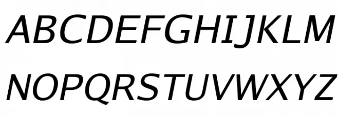 Go Italic फ़ॉन्ट अपरकेस