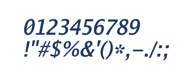 Go Medium Italic Other Characters