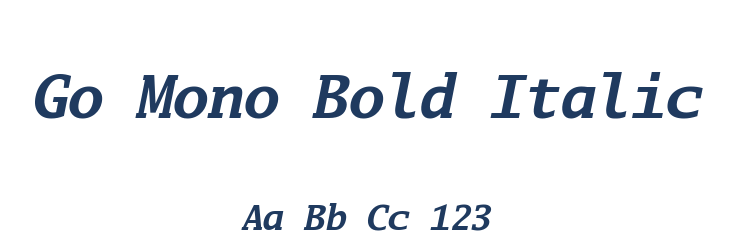 Go Mono Bold Italic Font Preview