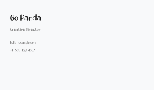 Go Panda Business Card