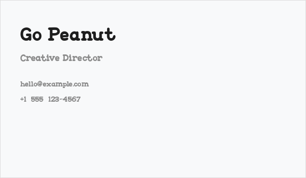 Go Peanut Business Card