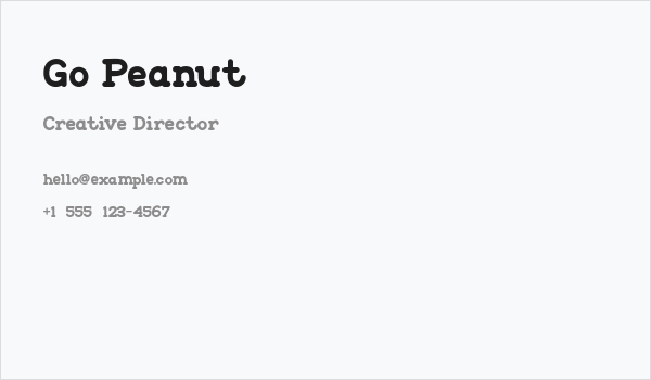 Go Peanut Business Card