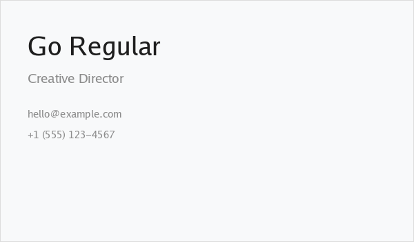 Go Regular Business Card