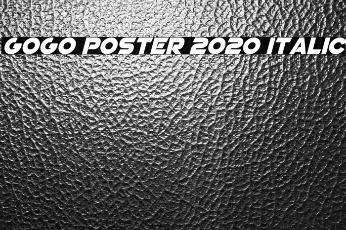 GoGo Poster 2020 Italic Example 2