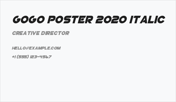 GoGo Poster 2020 Italic Business Card