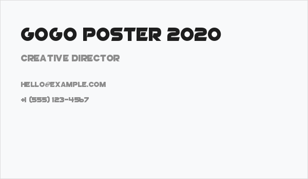 GoGo Poster 2020 Business Card