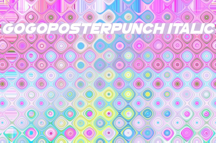 GoGoPosterPunch Italic Font examples