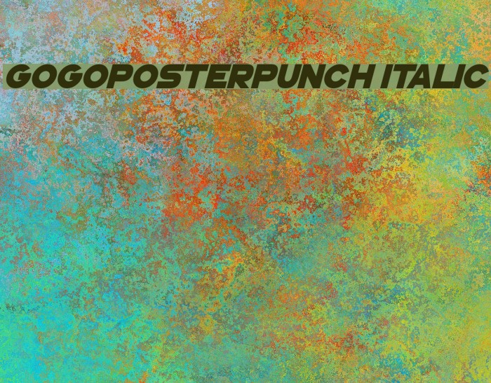 GoGoPosterPunch Italic Font examples