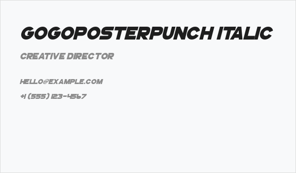 GoGoPosterPunch Italic Business Card