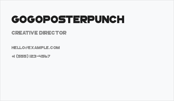 GoGoPosterPunch Business Card