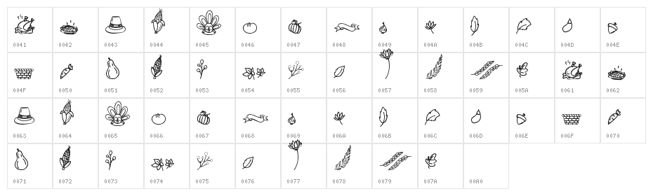 Gobbie Dingbats Character Map