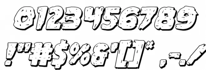 Goblin Creek 3D Italic Font OTHER CHARS