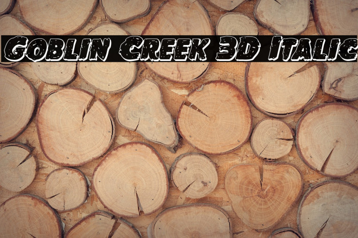 Goblin Creek 3D Italic Font examples