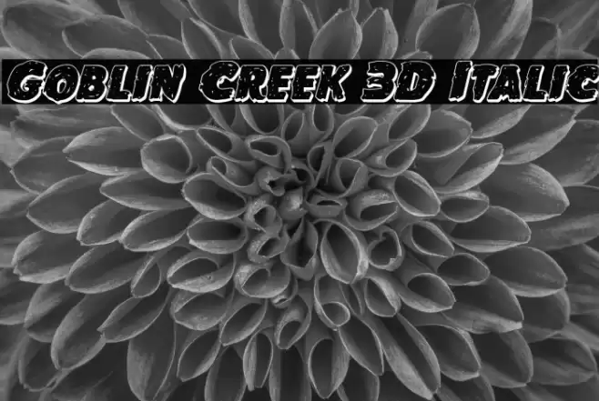 Goblin Creek 3D Italic Font examples