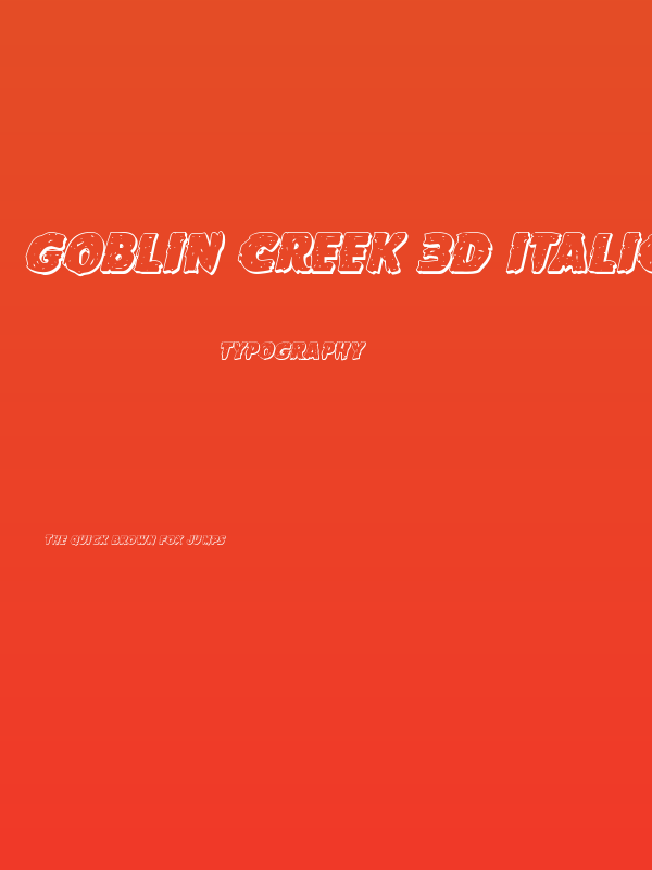Goblin Creek 3D Italic Poster