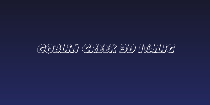 Goblin Creek 3D Italic Social Header