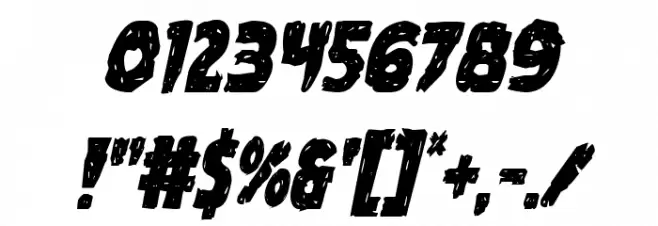 Goblin Creek Condensed Italic Font OTHER CHARS
