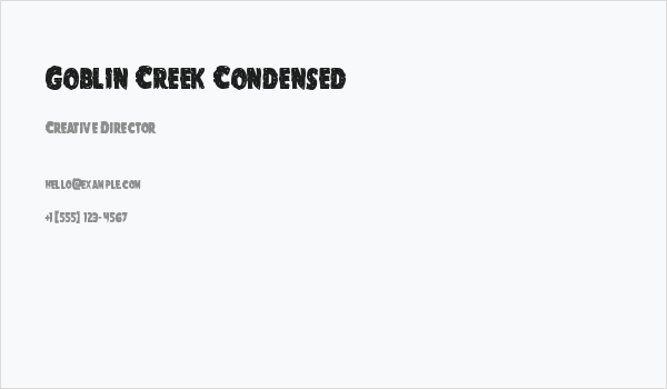 Goblin Creek Condensed Business Card