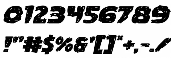 Goblin Creek Expanded Italic Font OTHER CHARS