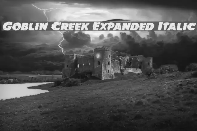 Goblin Creek Expanded Italic Font examples
