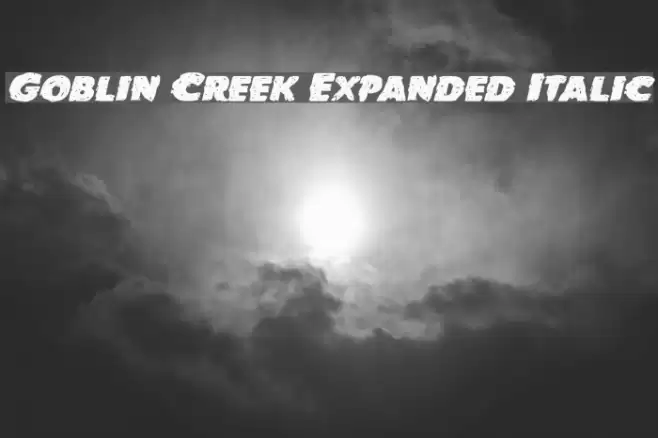 Goblin Creek Expanded Italic Font examples